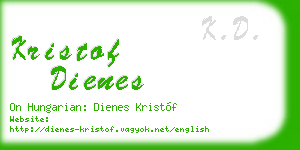 kristof dienes business card